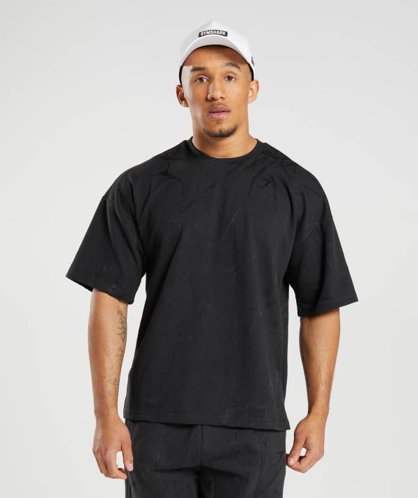 Panske Tricka Gymshark Power Sleeve Crew Čierne | FO1652970